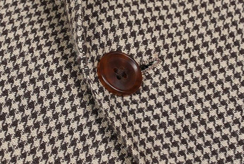 Brown Houndstooth Wool Blazer and Wool Suit – Classic Men’s Wool Blazers Plus Size